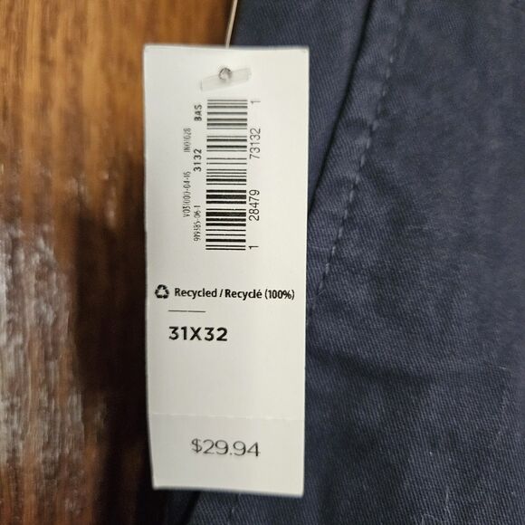 Old Navy Slim Broke In Navy Chino Pants Slacks Droit Porte Mens 31" x 32" NEW - Picture 6 of 8